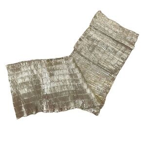 Gorgeous Silver Lame 12” x 104” Table Runner, Mint Condition